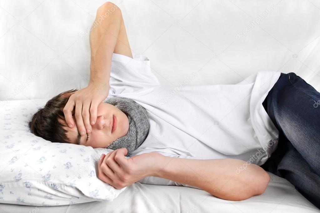 Sick Young Man sleeping