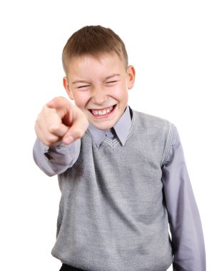 Boy pointing at You clipart