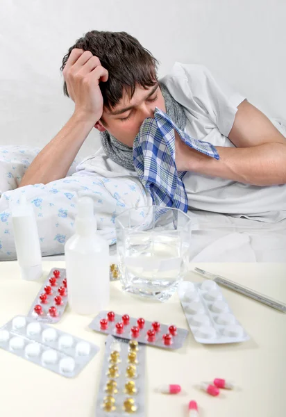 Zieke jonge man — Stockfoto