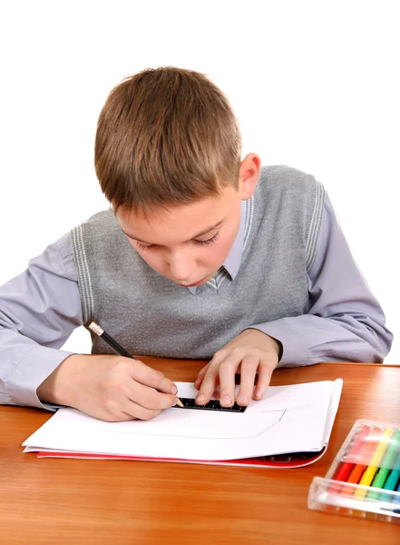 Boy is Drawing — Stock Photo, Image