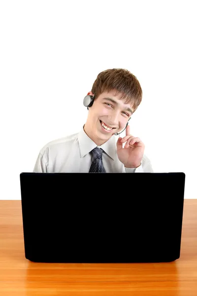 Teenager mit Laptop — Stockfoto