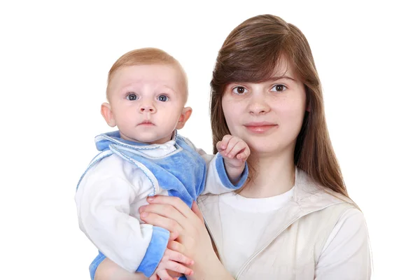 Joven madre y bebé — Foto de Stock