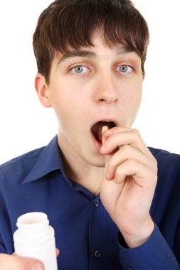 genç adam bir hap al