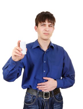 Young Man feels Stomachache clipart