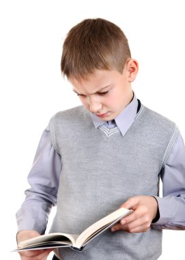 bir kitapla rahatsız kid