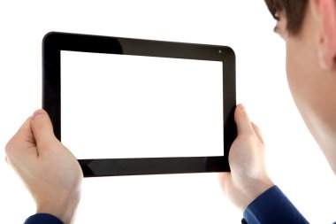 tablet bilgisayar olan kişi