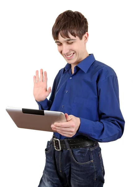 Tinédzser tabletta számítógép — Stock Fotó
