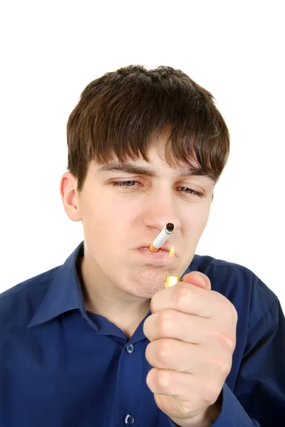 Adolescente com cigarro — Fotografia de Stock