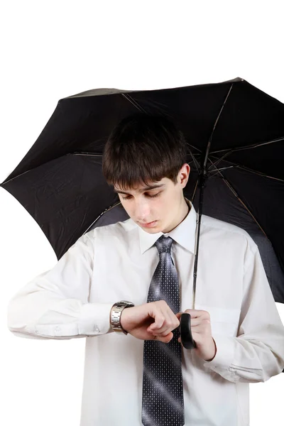 Tonåring med paraply — Stockfoto