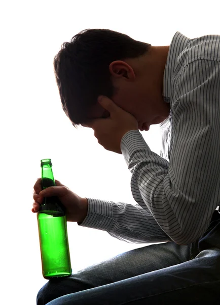 Sad Man in Alcohol addiction — Stock Photo, Image