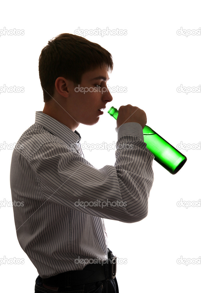 Young Man drinks a Beer