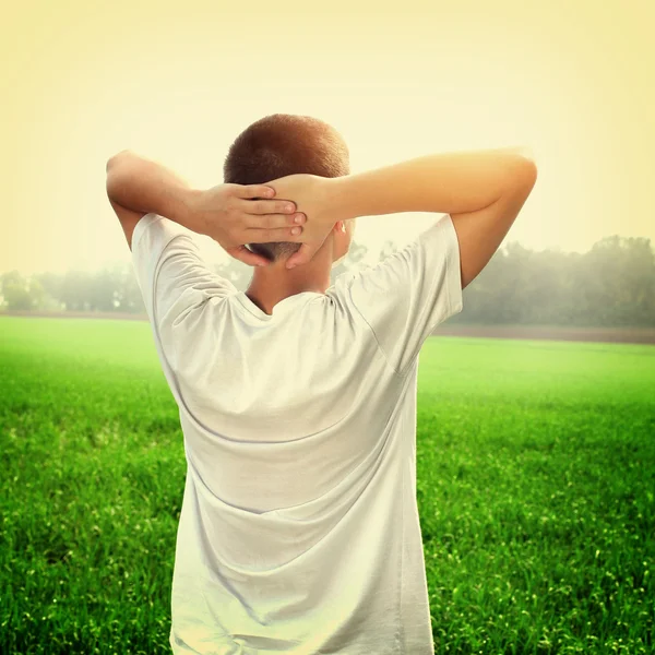 Teenager at the Field — Stock Photo, Image