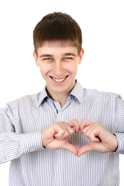 Nastolatek z kształt serca — Zdjęcie stockowe