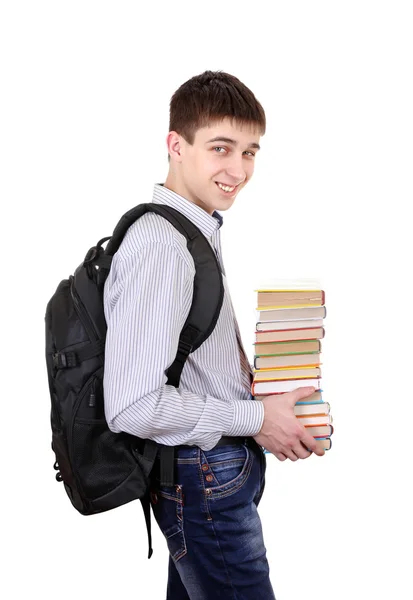 Estudante com os livros — Fotografia de Stock