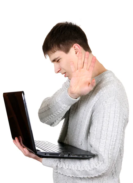 Busy Teenager with Laptop — Stock Photo, Image