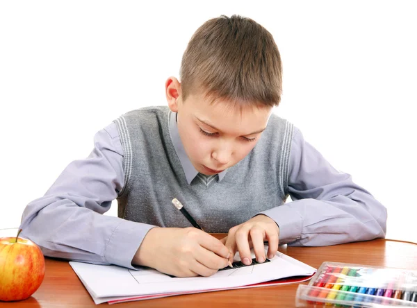 Kid is Drawing — Stock Photo, Image