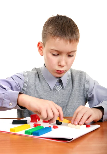 Boy play with Plasticine — Stock Photo, Image