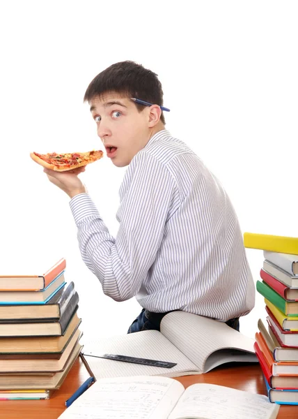 Student with Pizza — Stock Photo, Image