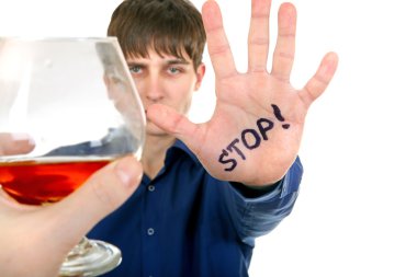 Teenager refuses Alcohol clipart
