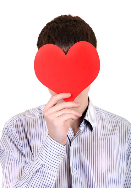 Человек имеет форму Красного Сердца — стоковое фото