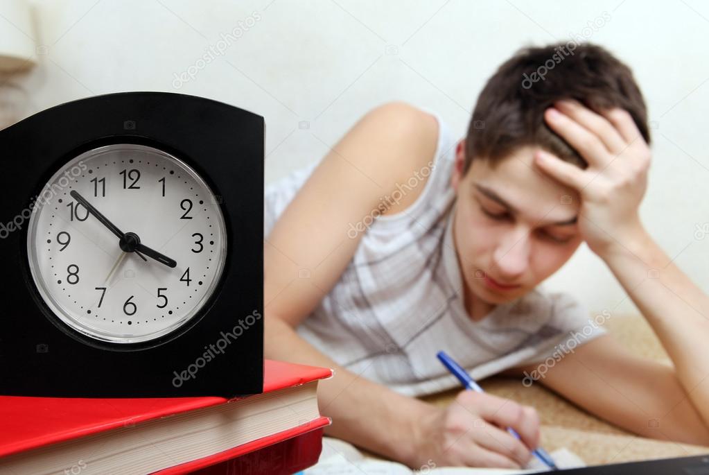 Teenager preparing for Exam