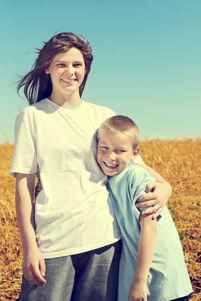 Happy Brother and Sister — Stock Photo, Image