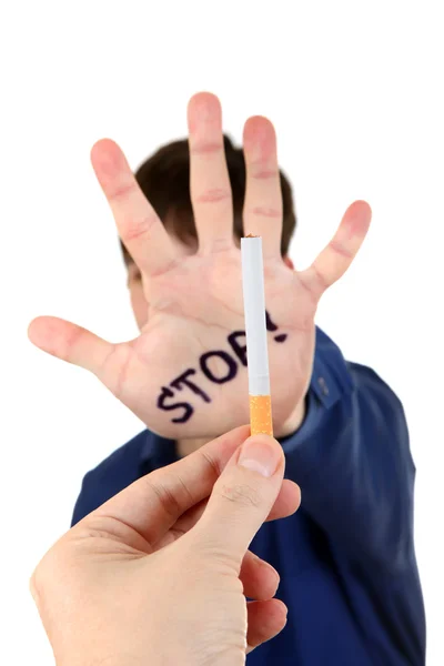 Teenager refuses Cigarette — Stock Photo, Image