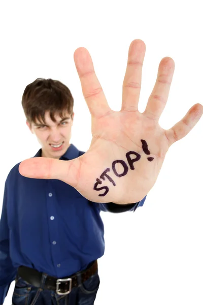 Geste der Stopp-Handfläche — Stockfoto