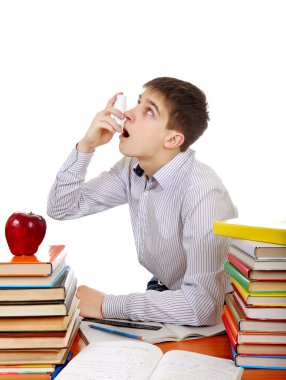 Student with Inhaler clipart