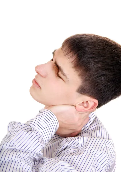 Tonåring känns neckache — Stockfoto