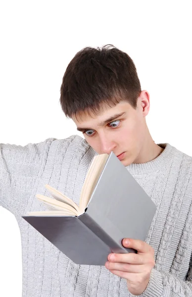 少年拿着一本书 — 图库照片