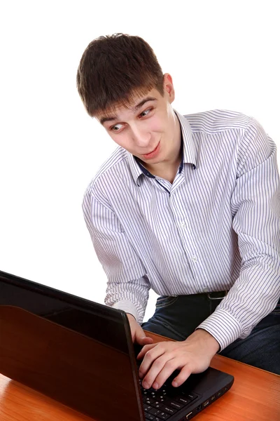 Teenager with Laptop — Stock Photo, Image