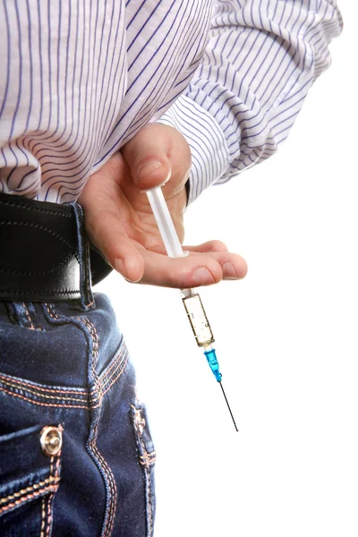 Syringe in a Hand — Stock Photo, Image