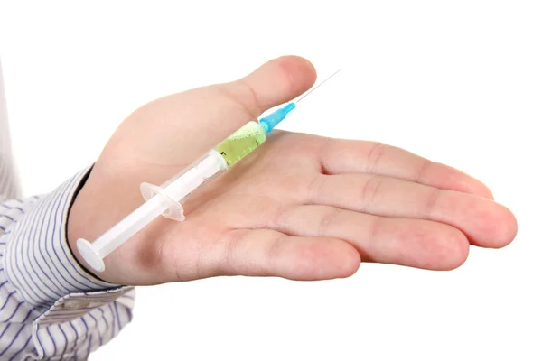 Syringe in a Hand — Stock Photo, Image