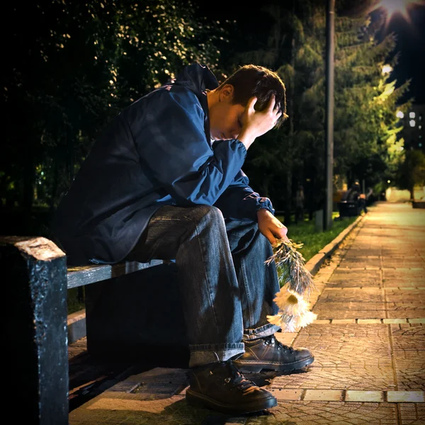 Sad Teenager in the Park — Stock Photo, Image