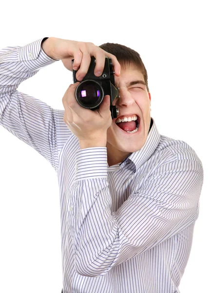 Teenager with Photo Camera — Stock Photo, Image