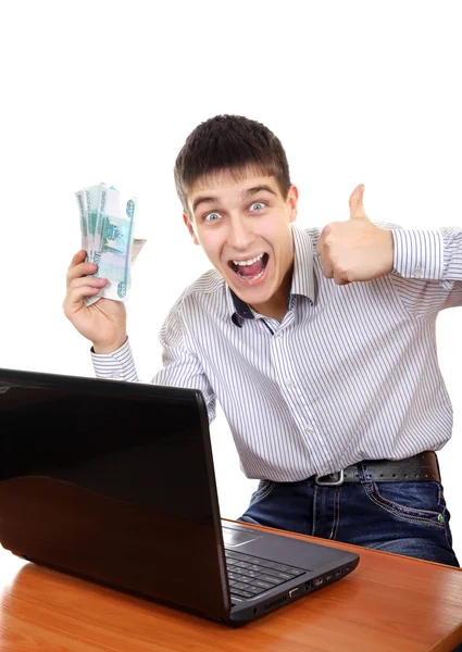 Teenager with a Russian Currency — Stock Photo, Image