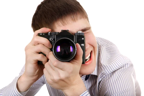 Teenager with Photo Camera — Stock Photo, Image