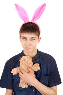 Teenager with Bunny Ears clipart