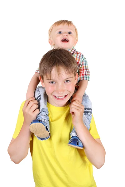 Happy Kid and Baby Boy — Stock Photo, Image