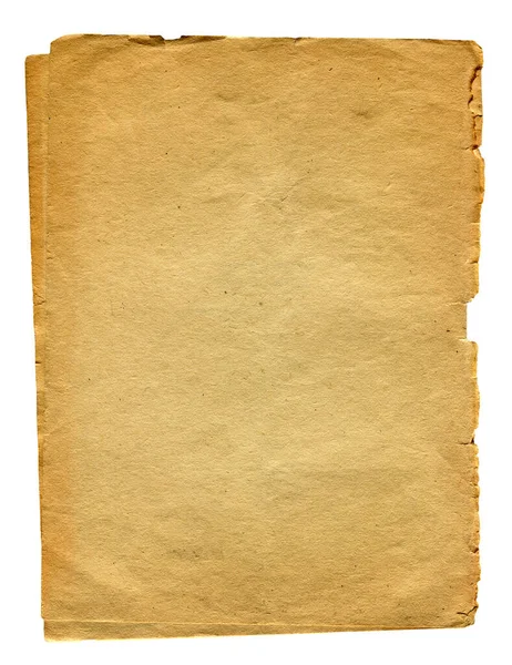 Carta Vecchia Retrò Isolata Sullo Sfondo Bianco — Foto Stock