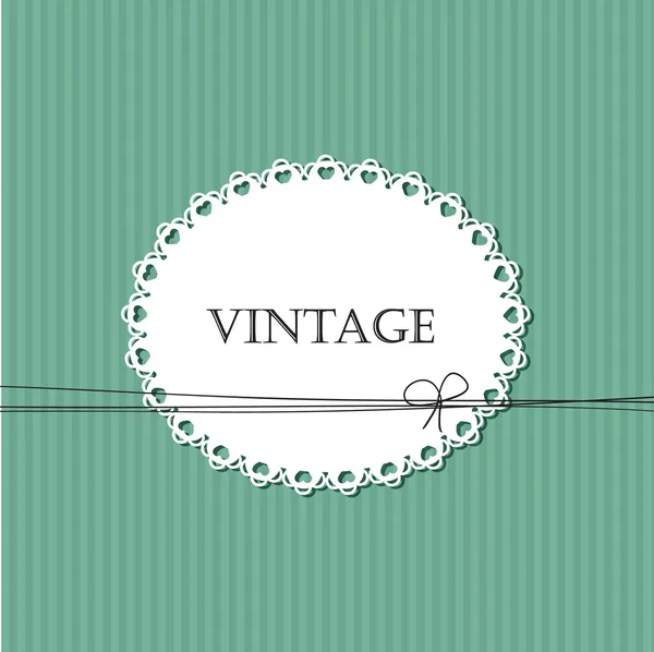 Vintage striped background with lace frame for your text — Stock Vector