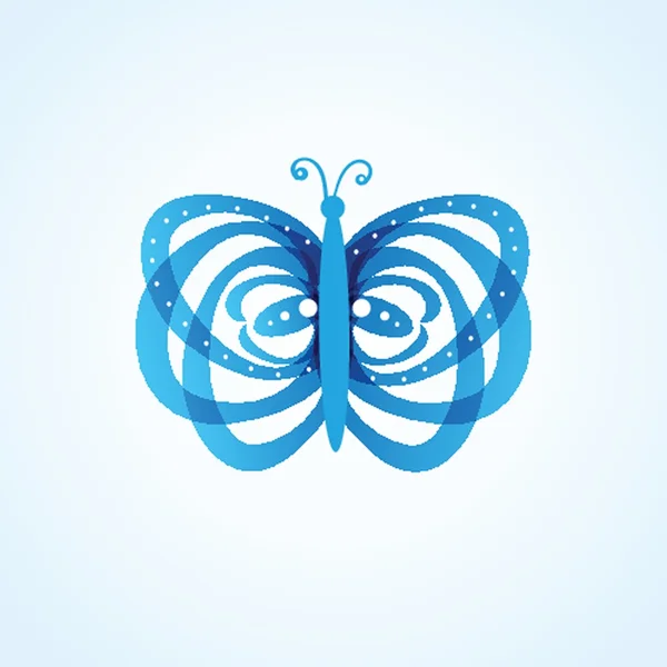 Mariposa aislada sobre fondo blanco — Vector de stock
