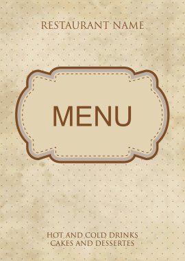 Restoran ya da kafe menüsü tasarımı. Klasik stil