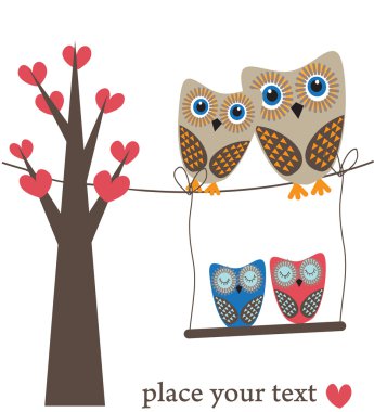 Owls on the tree. clipart