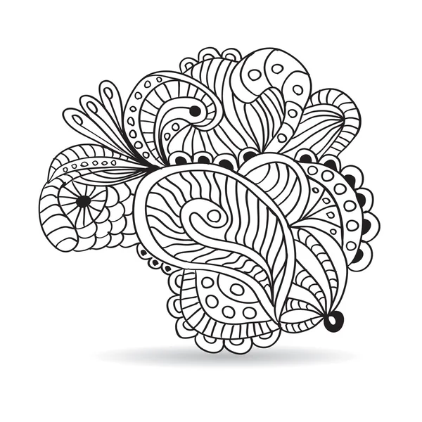 Black and white hand drawn ornament. — Stock Vector