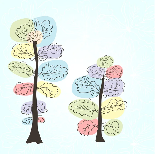 Colorido árbol de primavera — Vector de stock