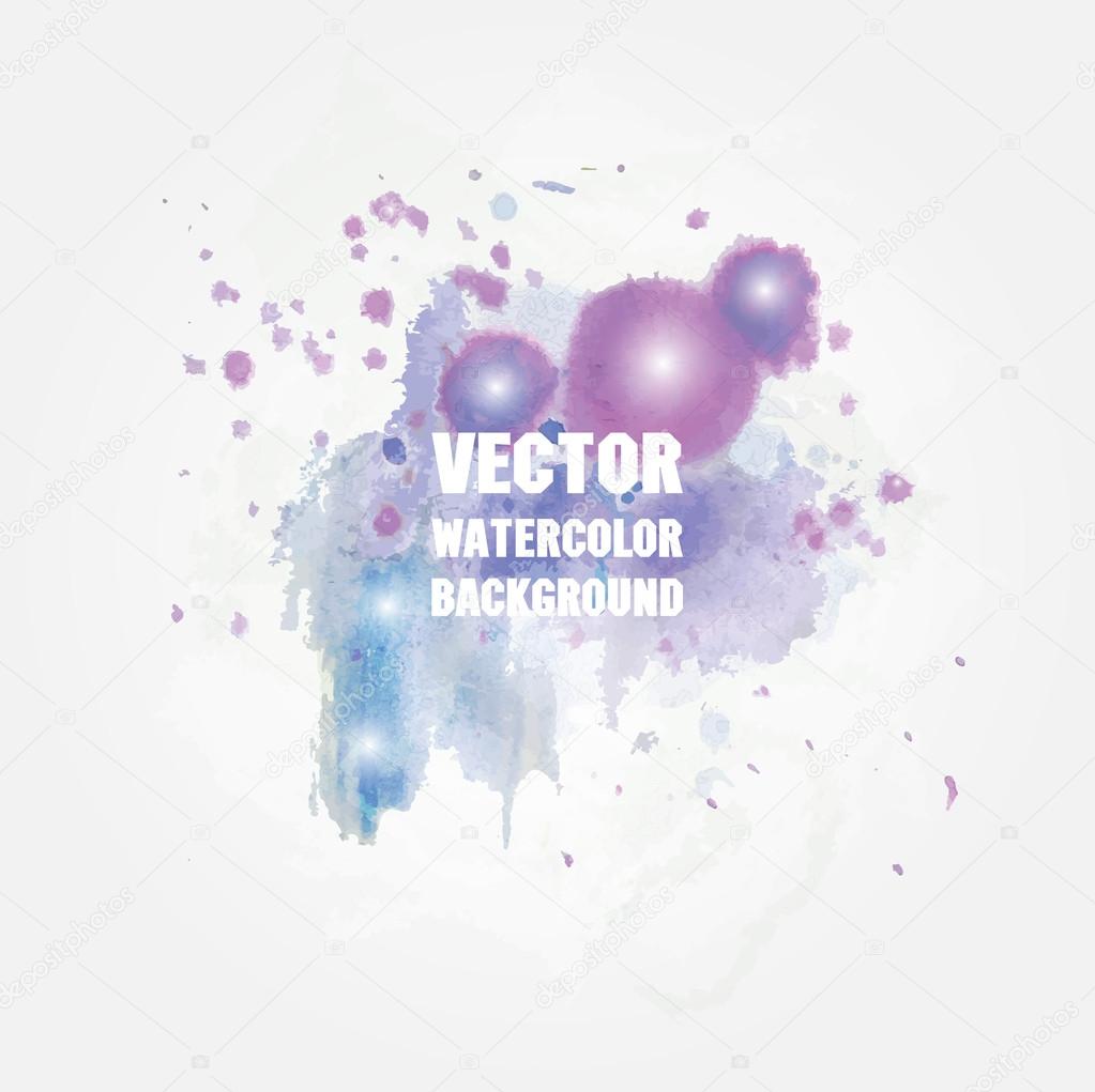 Violet watercolor splash. Vector format for your design