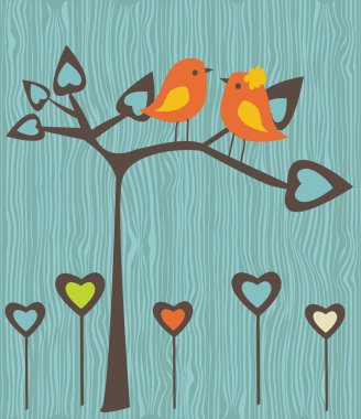 Birds in love clipart