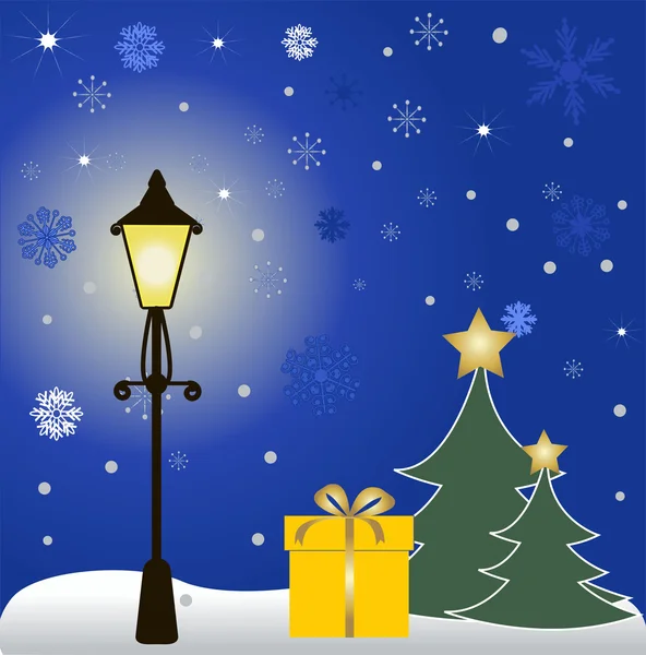 Kerstmis achtergrond met lamp — Stockvector